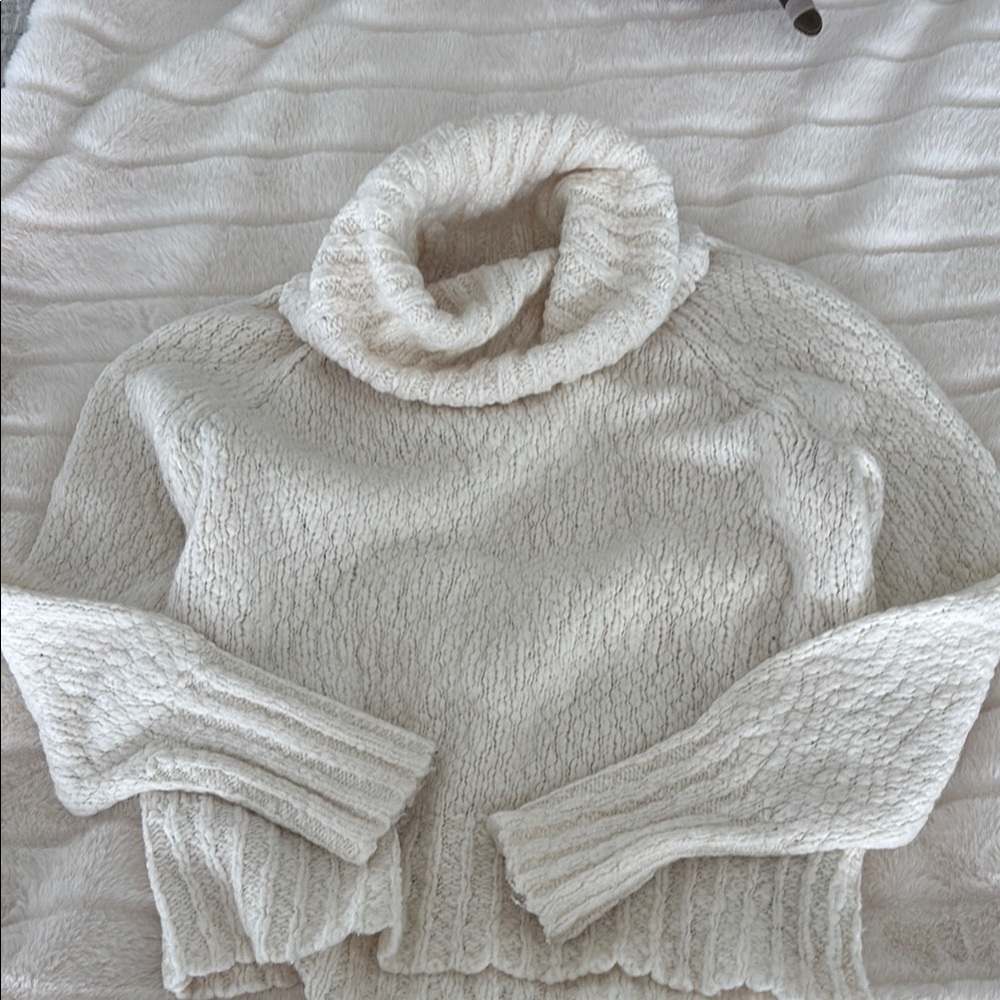 XS J. Crew cream cowl neck sweater